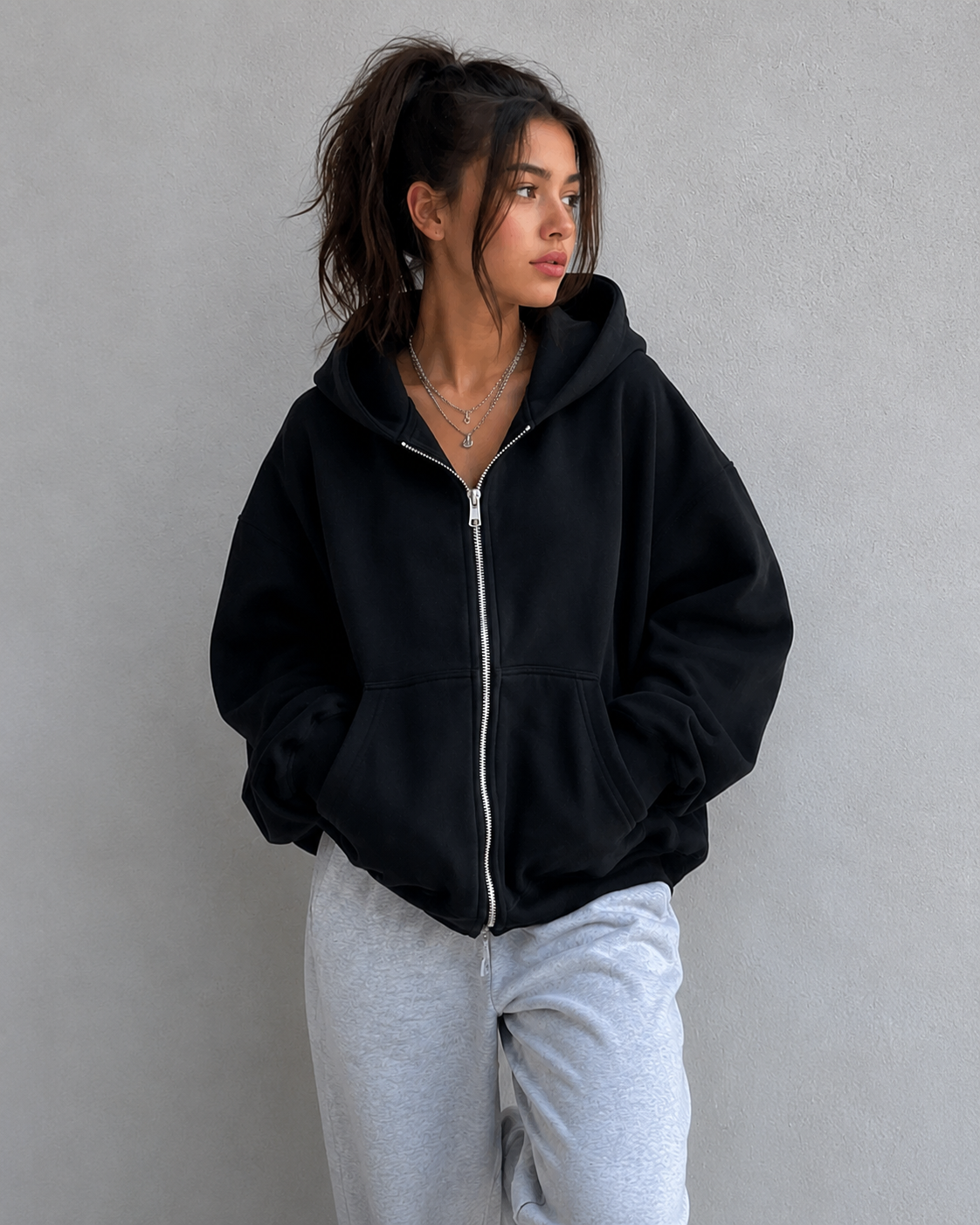 ELXARA Premium Oversized Zip-Up Hoodie